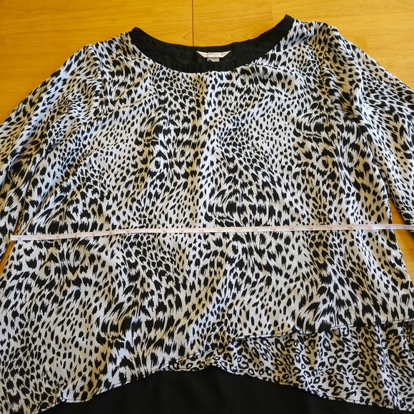 Christopher & Banks EUC Leopard Print Black and White Women's Top • Size L - Picture 7 of 11